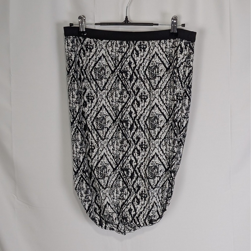 Buffalo David Bitton Black & White Diamond Print Mini Scrunch Skirt